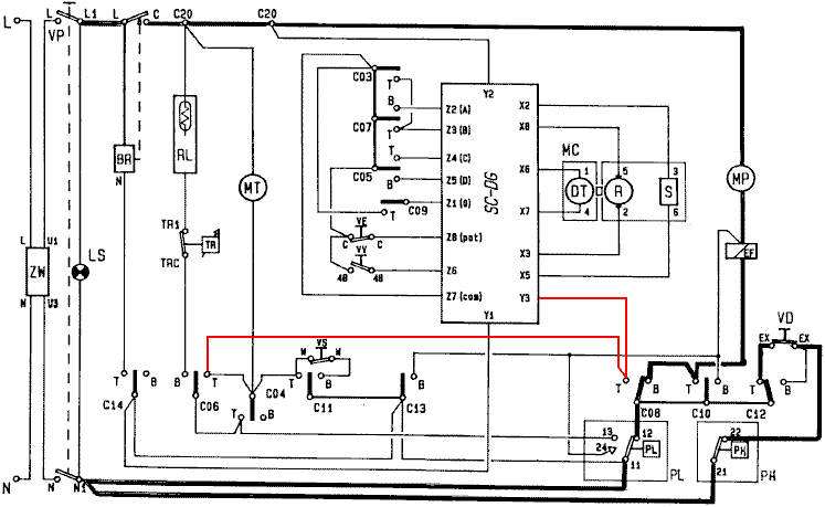 Схема zanussi ta1033v